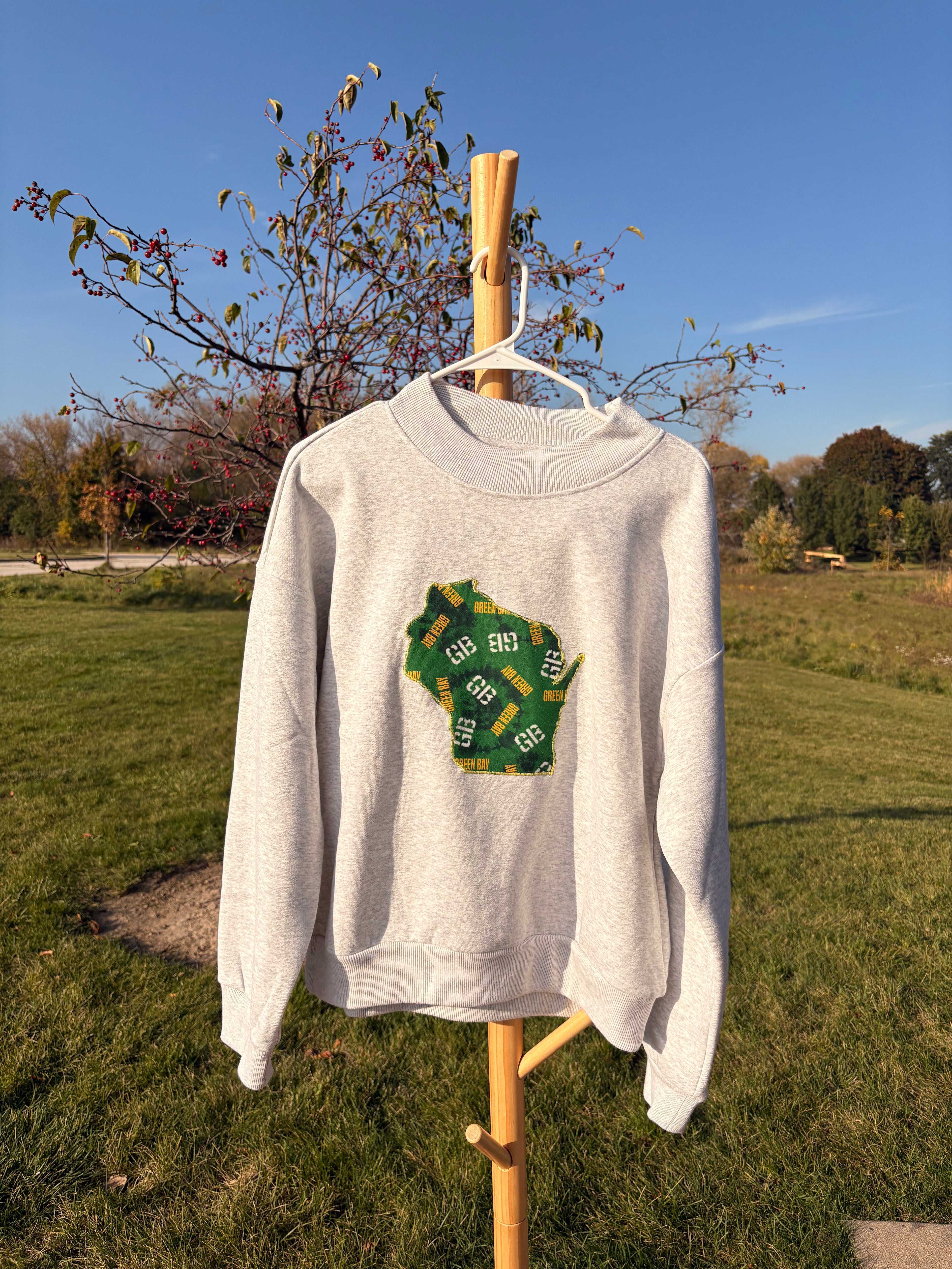 Green Bay Packers Patchwork Mockneck Sweatshirt